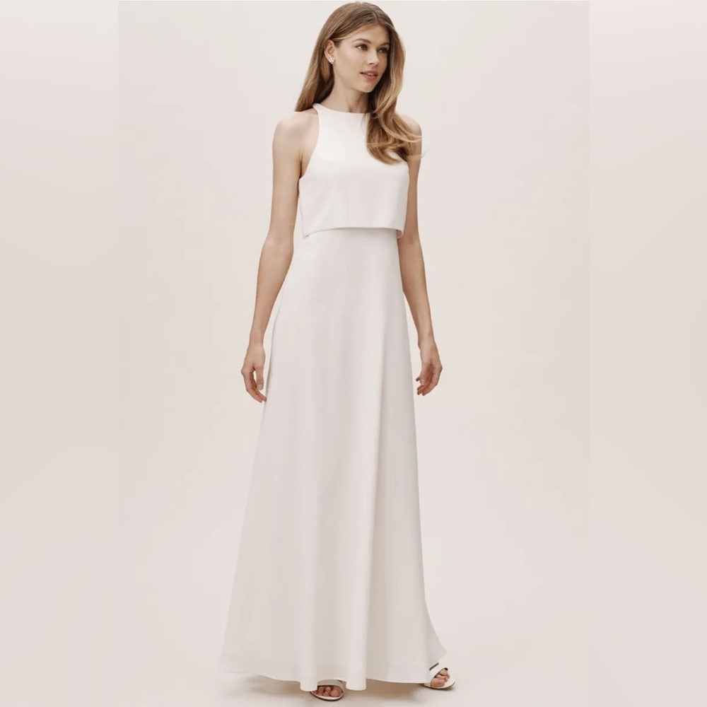 BHLDN XJill Jill Stuart Iva Crepe Maxi Dress MSRP: $298 BHLDN